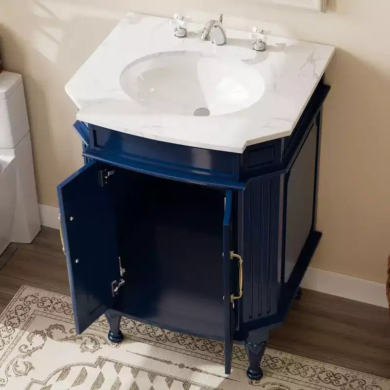 Mobiletto da Bagno a Terra Indipendente con 2 Ante – MDF Impermeabile, Design Antiribaltamento