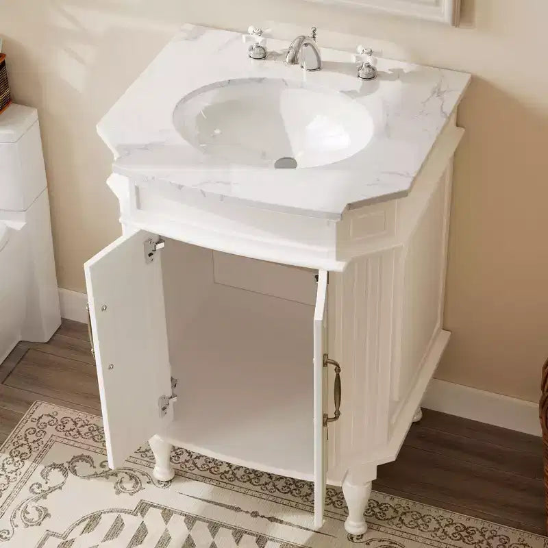 Mobiletto da Bagno a Terra Indipendente con 2 Ante – MDF Impermeabile, Design Antiribaltamento