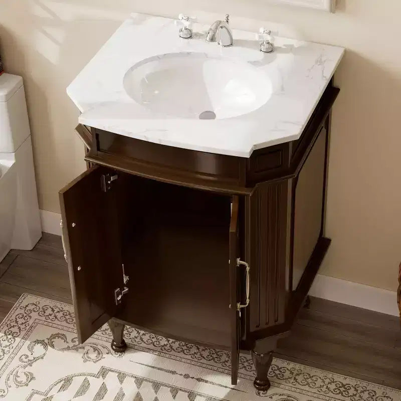 Mobiletto da Bagno a Terra Indipendente con 2 Ante – MDF Impermeabile, Design Antiribaltamento