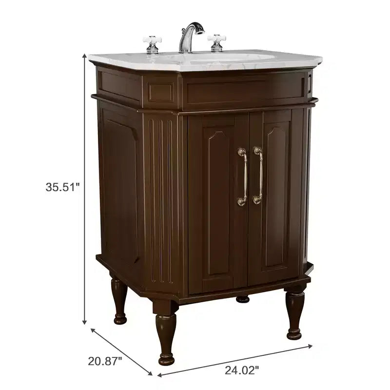 Mobiletto da Bagno a Terra Indipendente con 2 Ante – MDF Impermeabile, Design Antiribaltamento