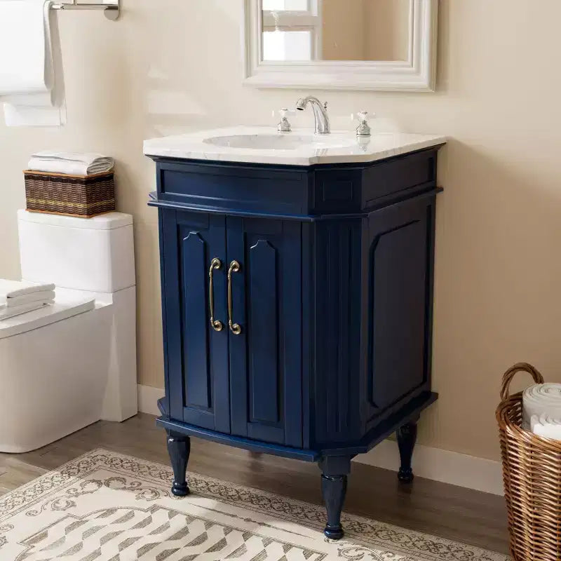 Mobiletto da Bagno a Terra Indipendente con 2 Ante – MDF Impermeabile, Design Antiribaltamento