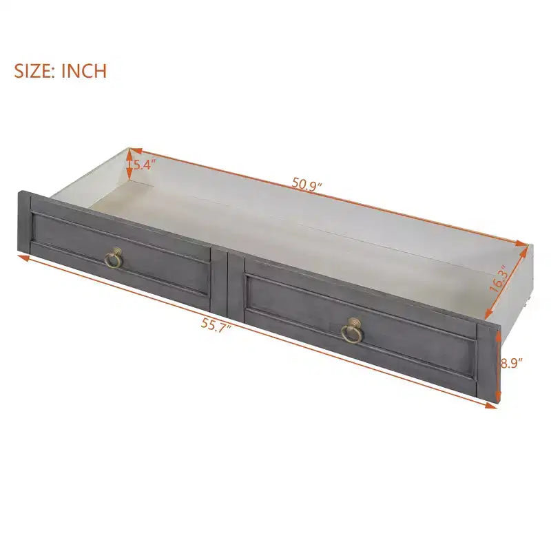 Letto a scomparsa matrimoniale/king size in legno con ampio cassetto e prese di ricarica