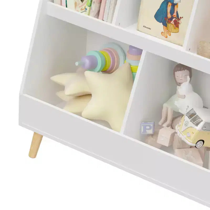 Scaffale a 5 cubi per bambini e organizer per giocattoli – MDF bianco, sicuro per età 3+