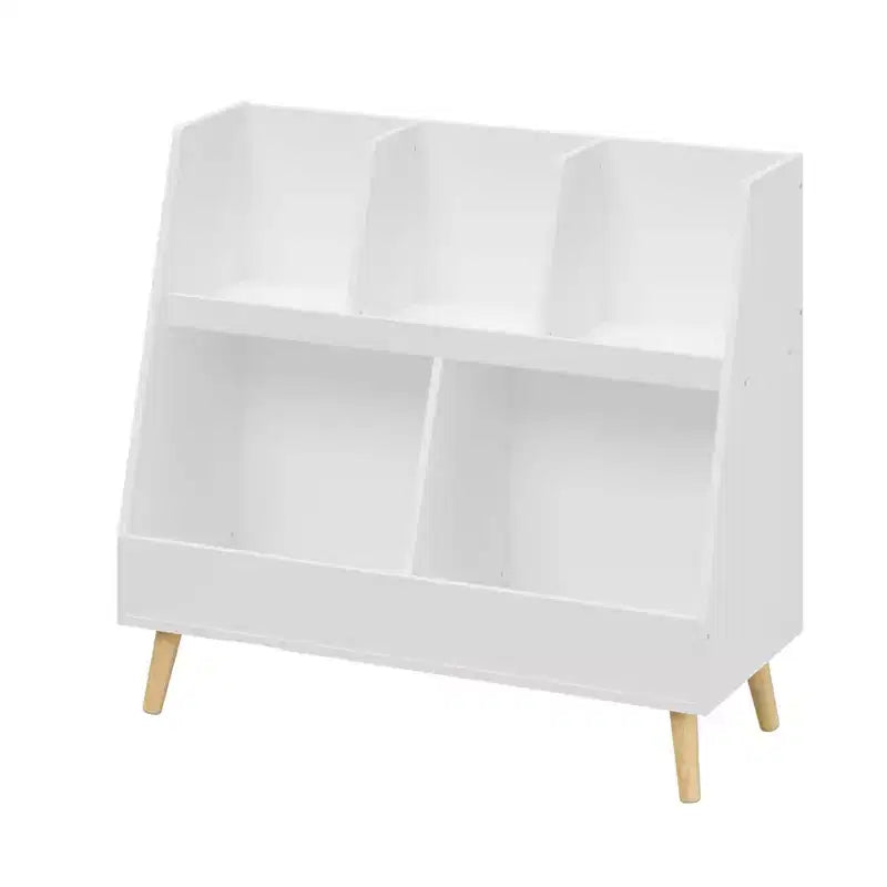 Scaffale a 5 cubi per bambini e organizer per giocattoli – MDF bianco, sicuro per età 3+